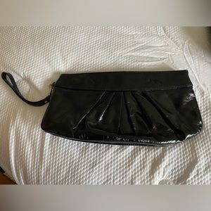 Large black patent wristlet